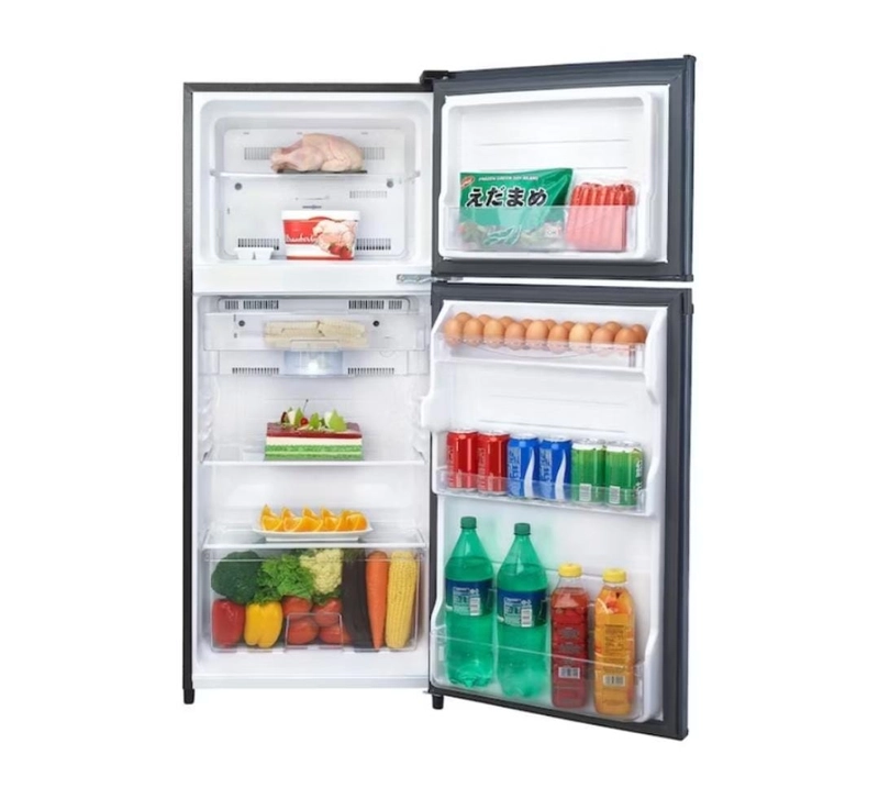 Product image Rizki Electronics - SHARP - KULKAS 2 PINTU SMALL (172L) - SJ-195MD-SG2 SHINE SERIES GREY/RED
