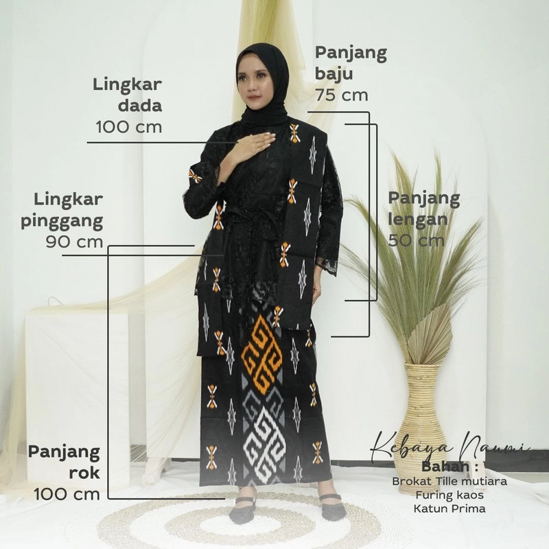Product image COLLECTION SARJANA - Kebaya Batik Couple Naumi Batik Couple Sarimbit Terbaru - Brokat Tille Mutiara Kemeja M Naumi