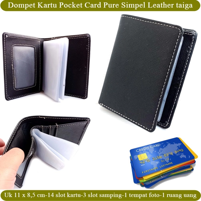 Product image Lanc Fashion - Dompet Kartu Mini Kulit Pure Simpel Taiga Fold WARNA HITAM