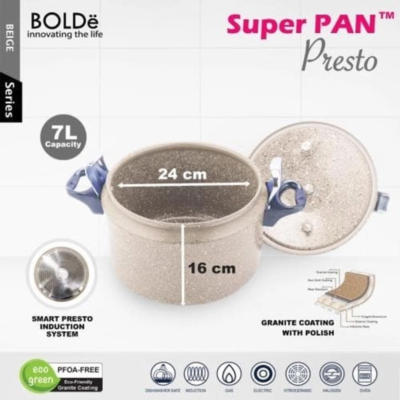 Product image UTAMAMEGA - Presto Bolde Super Pan Presto 7 Liter - Beige Kapasitas 7L