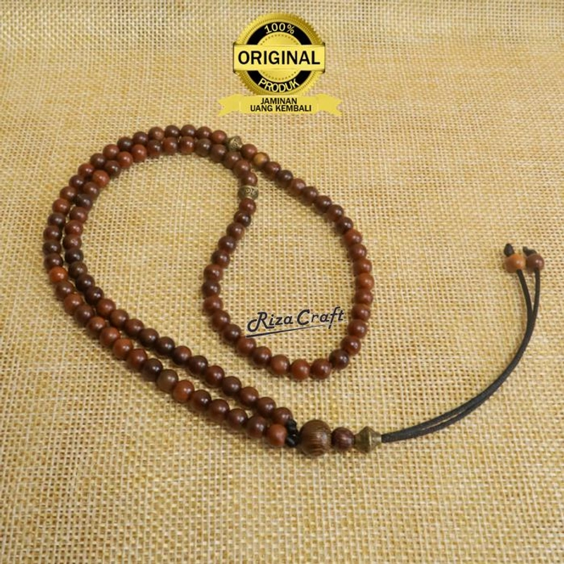Product image Riza Craft - Kalung Tasbih Kecil 99 Butir Kayu Kokka Kaukah Kokkah Coklat ASLI Turki Arab Mesir Pria Wanita S Coklat