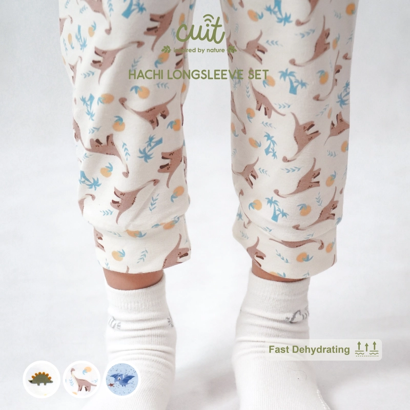 Product image Kintakun Baby - KINTAKUN BABY X CUIT Hachi Setelan Anak Bayi Tangan Panjang Celana Panjang Anak L (1-2 Tahun) Stego Green