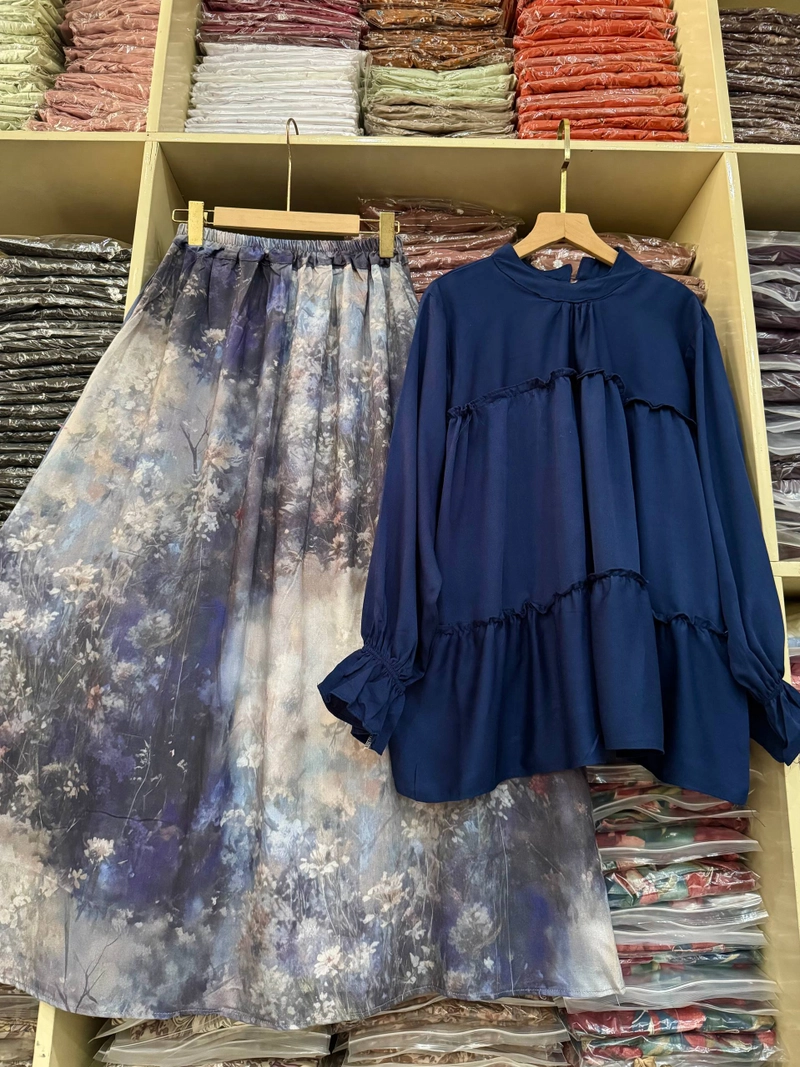 Product image Khisna collection - Set rok Sherly motif best seller Allsize Navy