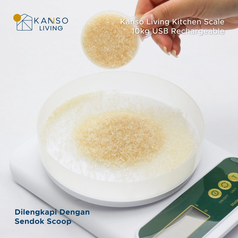 Product image Kanso Living - Kanso Living 10kg Timbangan Dapur Digital Rechargeable KL-KS674 500 Putih