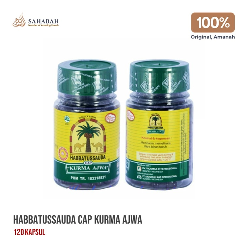 Product image Sahabah Store - Habbatussauda Cap Kurma Ajwa - Jinten Hitam 120 kapsul hitam