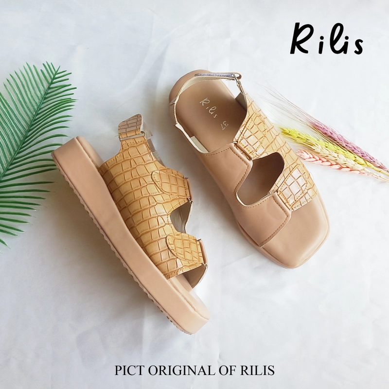 Product image Rilis - Sandal Wanita Alice Platfoam Croco (Rilis 13) 37 Mocca