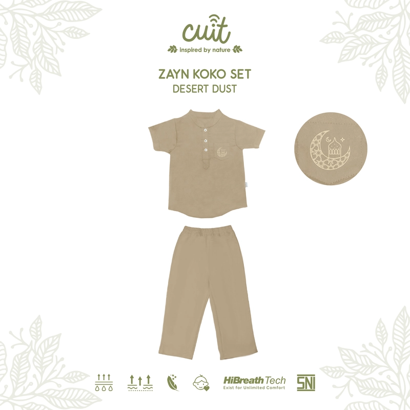 Product image Kintakun Baby - [RAYA SERIES] KINTAKUN BABY X CUIT Zayn Baju Koko Set Anak Laki-laki Tangan Pendek Celana Panjang 1 4XL (5-6 Tahun) Desert Dust