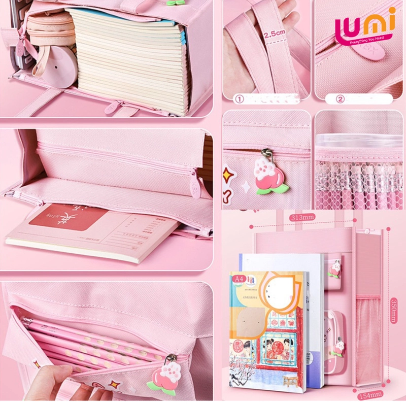 Product image Luminary - Luminary - Tas Les Anak Waterproof Cewe Cowo Tote Bag Sekolah Anak Warna Pink Wow
