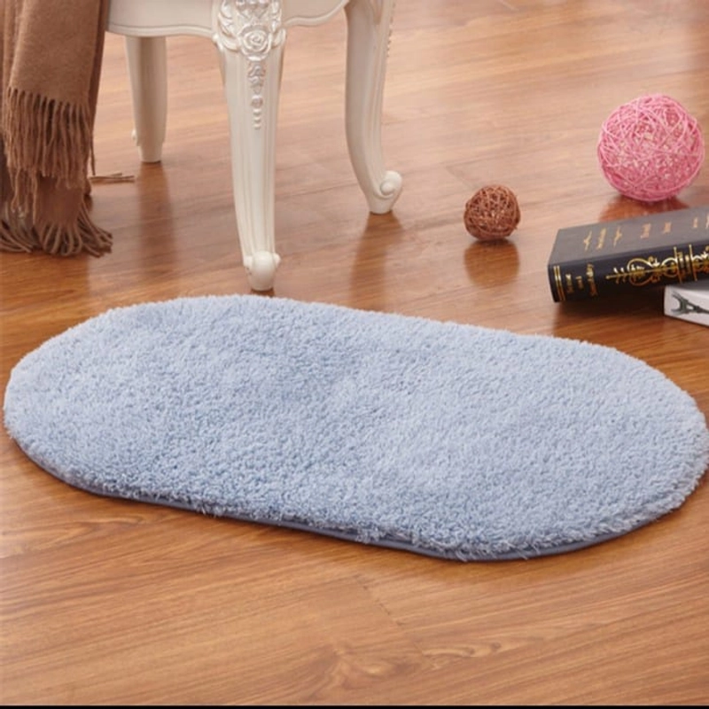 Product image Keset Kaki Bulu Anti Slip Bentuk Oval Ukuran 40 x 60 CM Keset Kaki Abu
