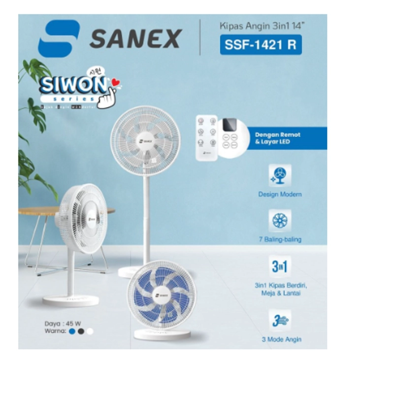 Product image UTAMAMEGA - Kipas Angin Stand & Desk Fan 3in1 14Inch Sanex SSF-1421R Remote Control Type SSF-1421R