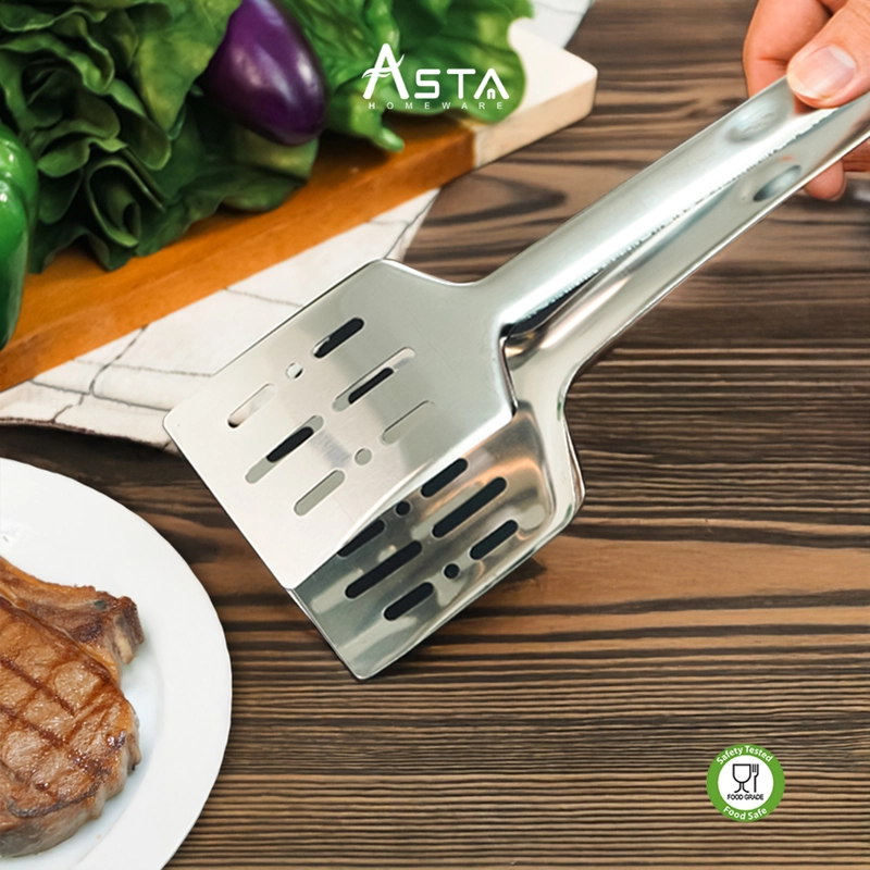 Product image Asta Capitan Makanan Tahan Panas Jepitan Daging Steak Ikan Bakar Food Grade Stainless Steel 30 cm Varian ASFO-01