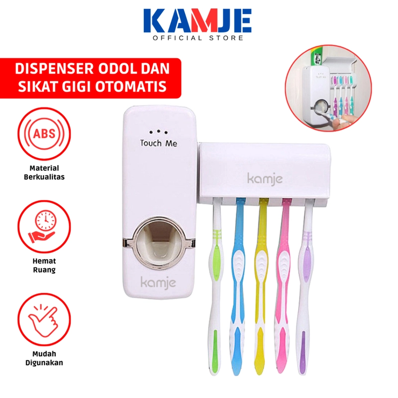 Product image KAMJE Dispenser Pasta Gigi Odol Tempat Sikat Gigi Tempat Penyimpanan Kamar Mandi KMJ066 KMJ066 RANDOM