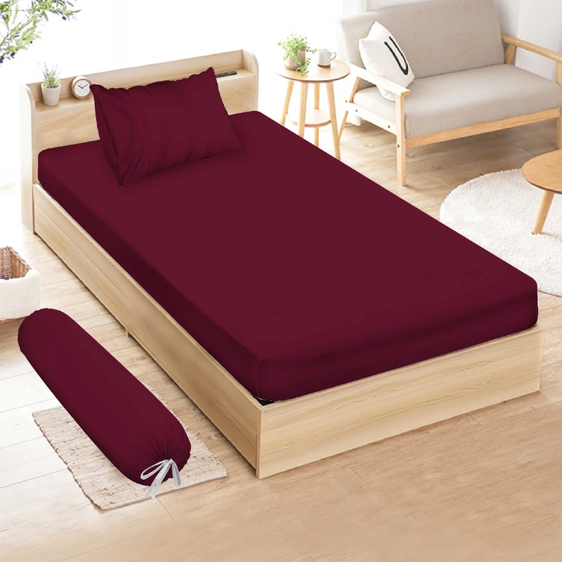 Product image Rosanna - Sprei Vito Polos Siganture Plat King 180x200 Queen 160x200 Single 120x200 100x200 90x200 100x200 Burgundy