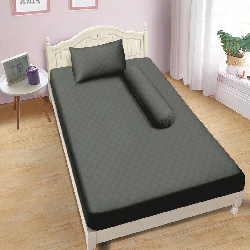 Product image LADY ROSE OFFICIAL - Aloha Max x Ayu Ting Ting Sprei Emboss Grey 90x200x25 Single 90