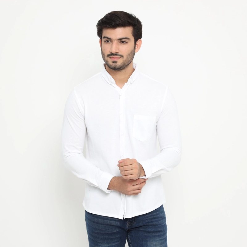 Product image MATSUDA APPAREL - Kemeja Pria Lengan Panjang Cotton Pique Kashihara S WHITE