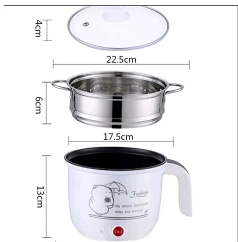 Product image UNIQSO STORE - PANCI LISTRIK Serbaguna Lapisan Keramik Panci Travel Kukus & Goreng / Panci Kukus Multifungsi 1 UNIT RANDOM