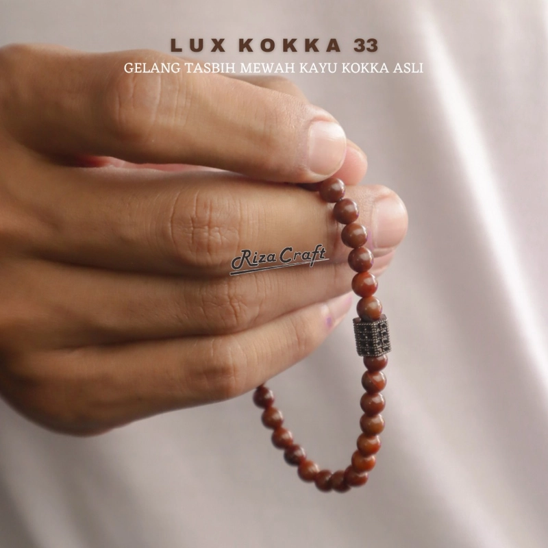Product image Riza Craft - LUX KOKKA Gelang Tasbih Pria Wanita 33 Butir Kayu Kokka Kaukah Kaokah ASLI Arab by Rizacraft 33 Butir Kokka