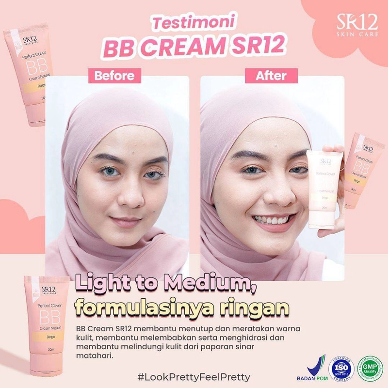 Product image SR12 BB Cream Natural Beige Full Coverage Formula Ringan Hasil Flawless 30 ml Beige