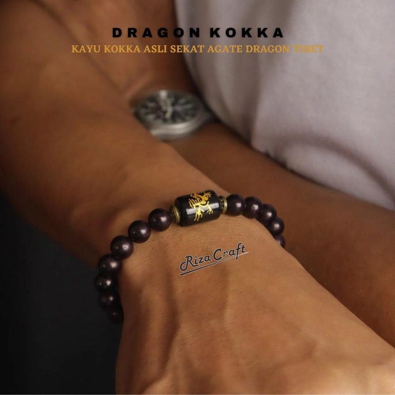 Product image Riza Craft - Gelang Kesehatan Kayu Kokka Kaukah Kokkah ASLI Turki Arab Mekah Pria Wanita Standard Hitam