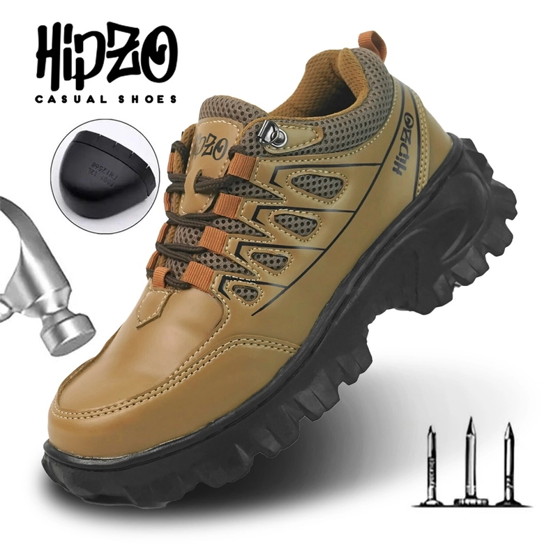Product image Hipzo - HIPZO Sepatu SAFETY Boots M062 Ori Pria Untuk Kerja Pabrik Tambang Proyek Lokal Kulit 40 Moka