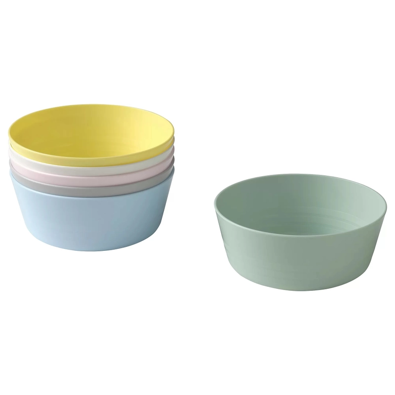 Product image RUMAH RAYA - (PO) Set Mangkok Plastik Warna Warni 6 Pcs - KLS002 Set 6 Pcs Mix Colour
