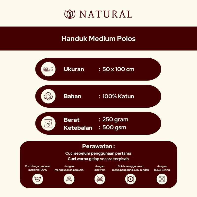 Product image Chalmer - Handuk Mandi Natural by Chalmer 50 x 100cm Ukuran Medium Handuk Travel Kualitas Premium Salmon Pink
