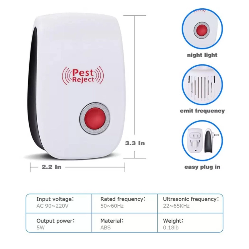 Product image KAHASIL - Alat Pengusir Nyamuk Serangga Kecoak Tikus Hama Ultrasonik Gelombang Elektromagnetik Ampuh KMJ085 PUTIH