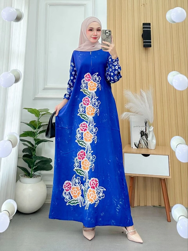 Product image Batik Ayodha - GAMIS CAP POPPYS ALLSIZE STANDART LENGAN KARET Allsize A
