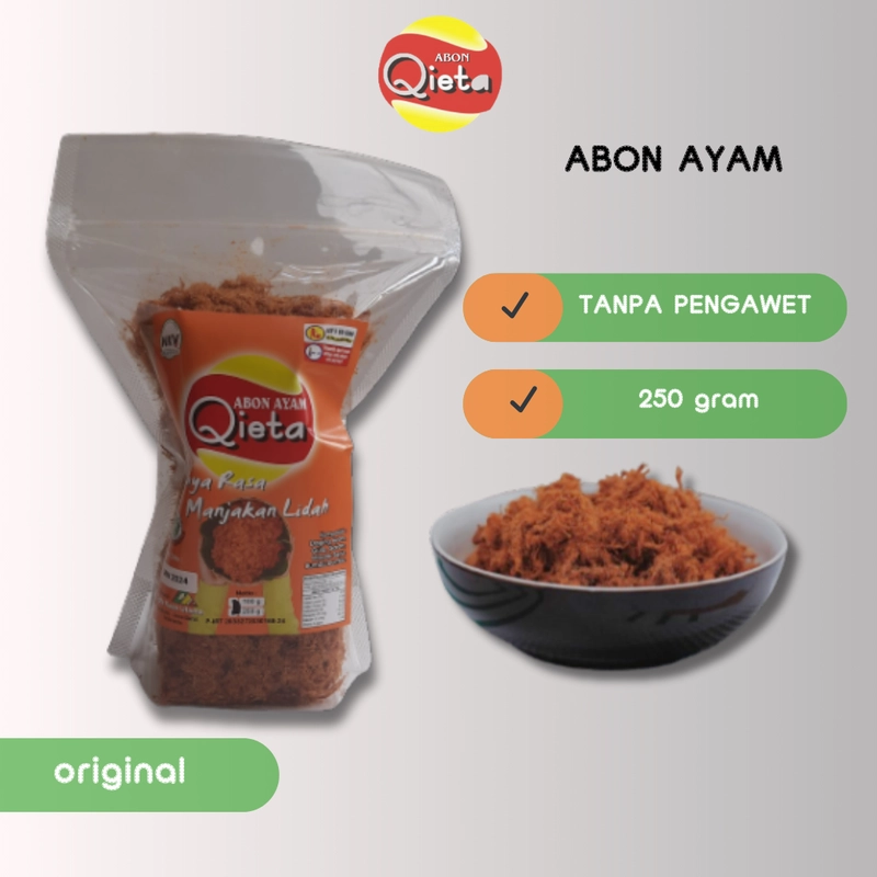 Product image ABON QIETA - ABON AYAM ASLI 100 gram ORIGINAL PACK PREMIUM 100 gram original