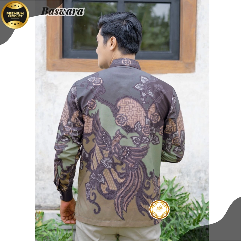 Product image Rambe Batik Indonesia - Batik Lengan Panjang Baswara Premium Berlapis Trikot S Baswara