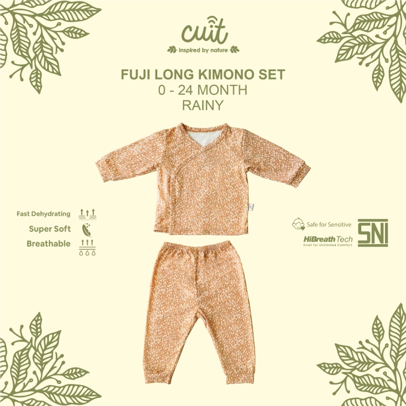 Product image Kintakun Baby - Kintakun Baby X Cuit Kimono Set Bayi Snap Button Tangan Panjang Anak Fuji 0-2 Tahun NB (0-3 Bulan) Rainy