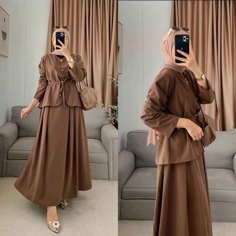 Product image Khisna collection - Oneset rok HEIDI terbaru limited edition Allsize Brown