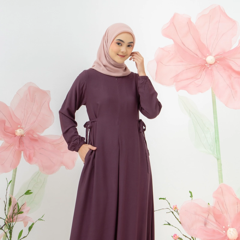 Product image Lusianasae - Lusianasae - Edelweiss dress warna Ungu bahan Rayon twill premium S UNGU