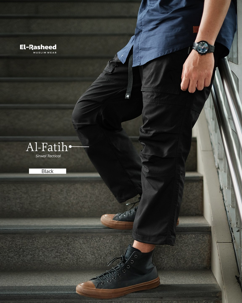 Yasmeera Official -Sirwal Tactical Al Fatih Pants L BLACK