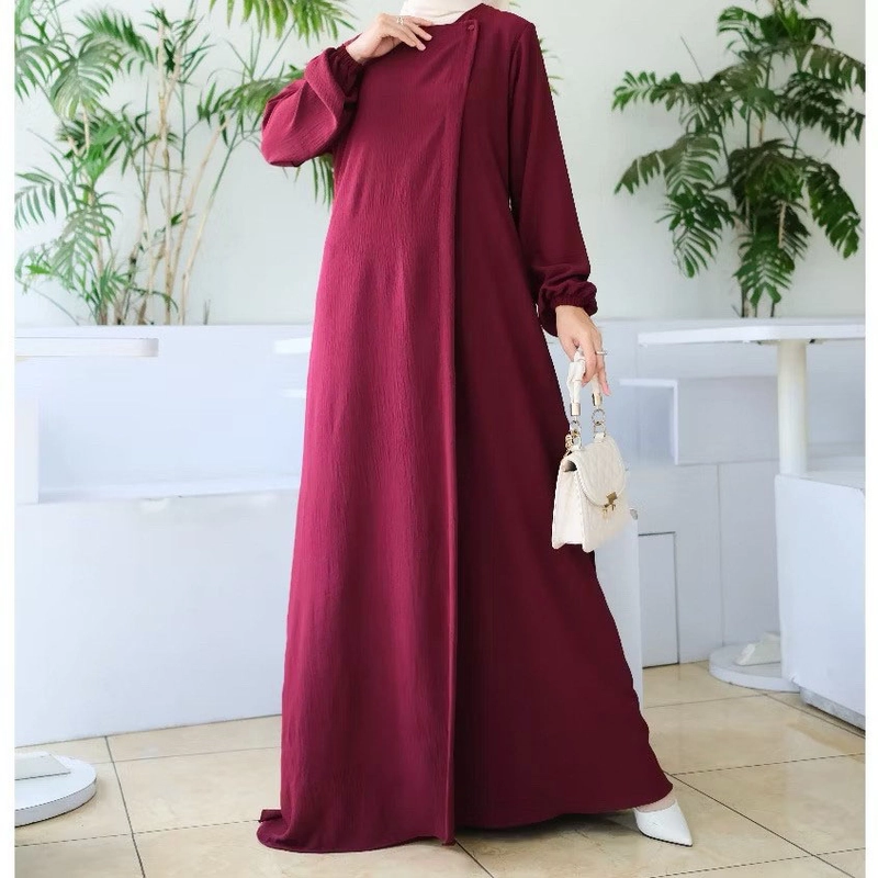 Product image MEQA DAILY - MEGA DAILY - Gamis Maryam Dress Simple Lebaran Kekinian Hyget Super 1058 Maron