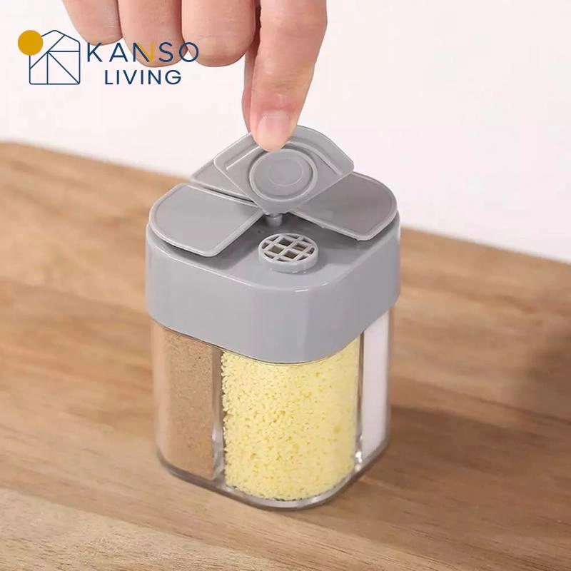 Product image Kanso Living - Kanso Living 4 in 1 Tempat Bumbu Dapur Wadah Bumbu Botol Bumbu Toples 300 Abu-Abu