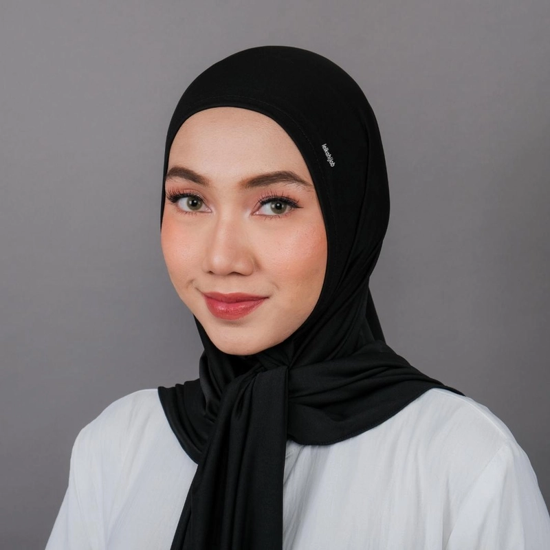 Product image Leika - PASHMINA INSTAN JERSEY DEWASA PREMIUM / PASHMINA KAOS KERUDUNG WANITA ALLSIZE Black