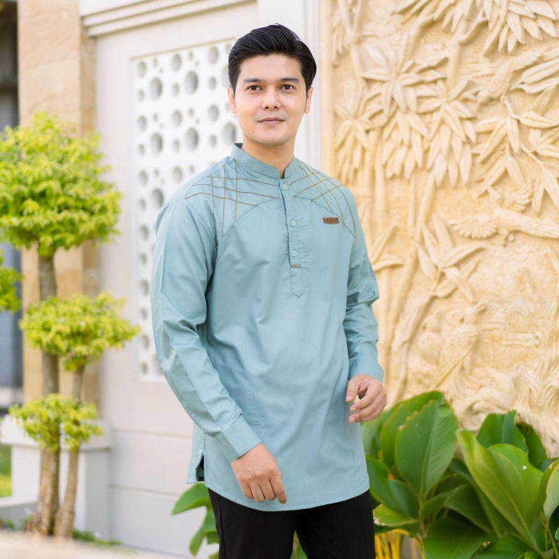 Product image Kois Batik - Baju koko pria dewasa muslim cocok untuk semua acara motif arbani M Arabni sage