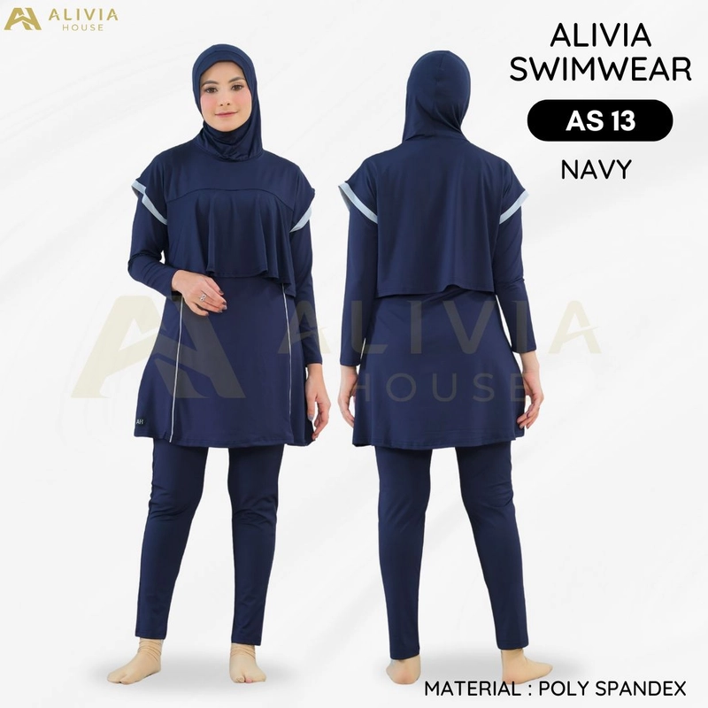 Product image Alivia House - Alivia Swimwear AS 13 - Baju renang muslimah syari Poly Spandex dewasa wanita muslim S Navy