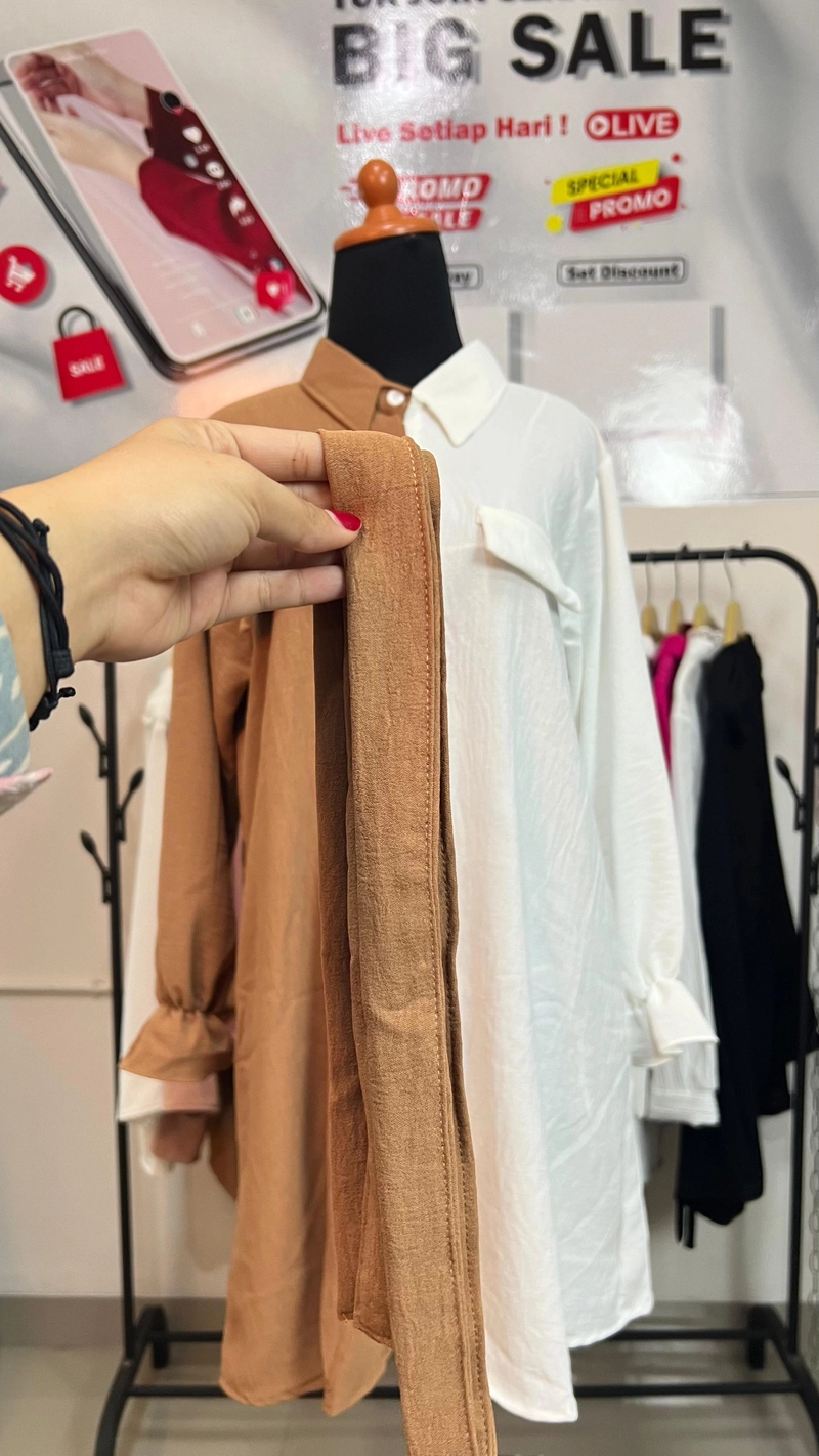 Product image Sseolshop - Kemeja wanita - Raylin tunik baju atasan wanita terbaru XL Moka