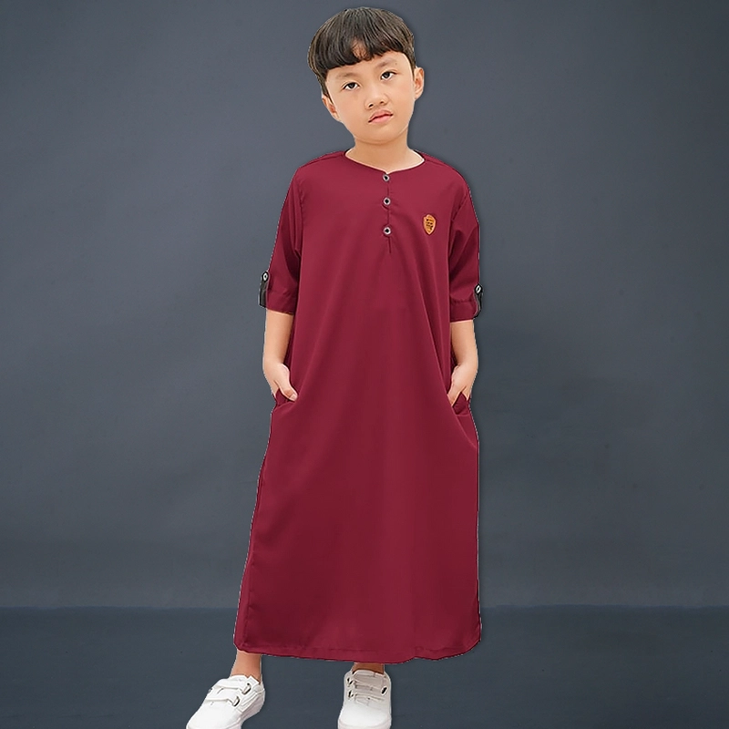 Product image Kawan Muslim - Baju Jubah Gamis Anak Laki Lengan Pendek Premium Polos Hitam Size 1 Sampai 14 Tahun hitam 3&4 tahun