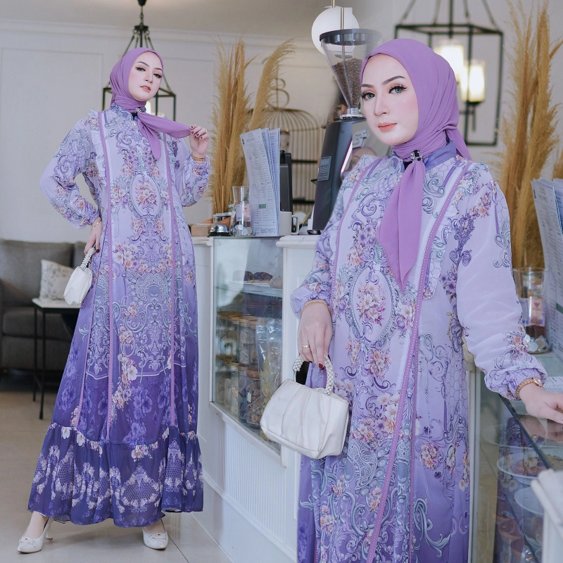 Product image Khisna collection - Drees sultan Kanaya hijab polos Allsize Mouve