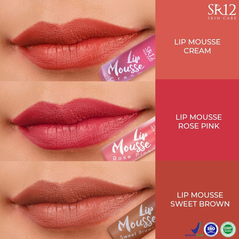 Product image Lip Mousse SR12 Long Lasting Ringan Matte Warna Cantik Tidak Bikin Bibir Kering Pecah-Pecah LIP MOUSSE SWEET BROWN