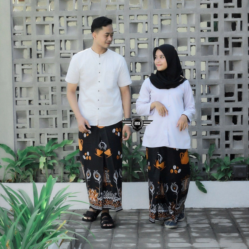 Product image Kois Batik - Sarung couple dewasa dan remaja motif kopi cangkir katun prima Sarung remaja Hitam orange