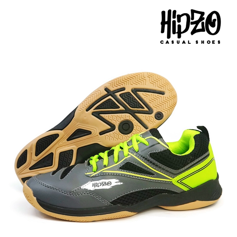 Product image Hipzo - HIPZO Sepatu Badminton M068 Original Bulu Tangkis Untuk Olahraga Pria 39 ABU HIJAU