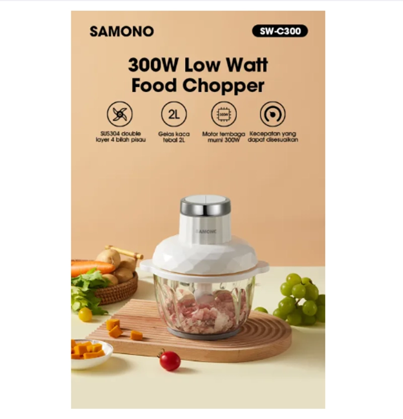 Product image UTAMAMEGA - Food Chopper Samono SW-C300 Penggiling Daging 2Liter type SW-C300