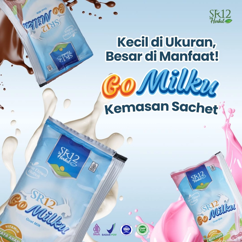 Product image SR12 Gomilku Susu Kambing Etawa Dilengkapi Daun Kelor Madu Ikan Gabus Untuk Kesehatan Tubuh Sachet 2 1 Sachet Original