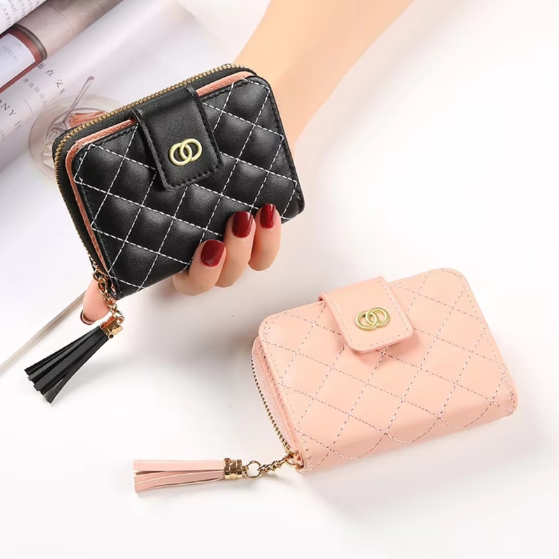 Product image KAHASIL - Dompet Lipat Wanita Pendek Bahan Kulit PU Leather KHDP63 all variant Pink
