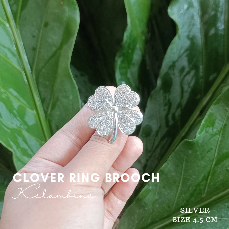 Product image Kelambine - Clover Ring Brooch Bros Daun Semanggi Clover Ring Silver
