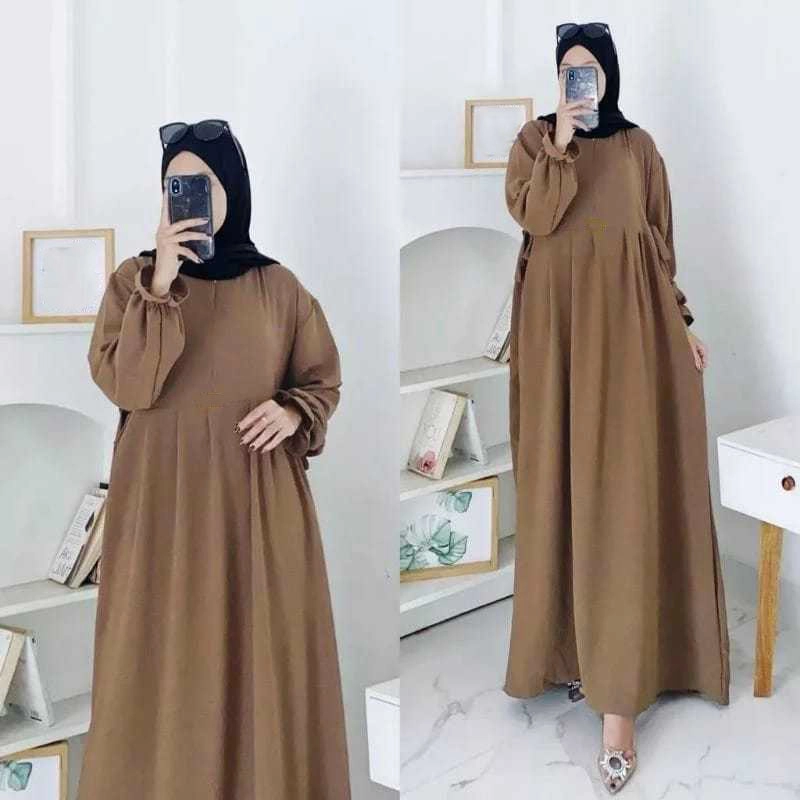 Product image MEQA DAILY - MEGA DAILY - Nikita Dress Gamis Wanita Busui Bahan Hyget Super Mocca